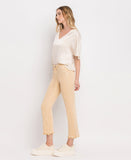 Right 45 degrees product image of Sun Beige - Mid Rise Straight Jeans