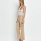 Left 45 degrees product image of Khaki- High Rise Cargo Straight Jeans