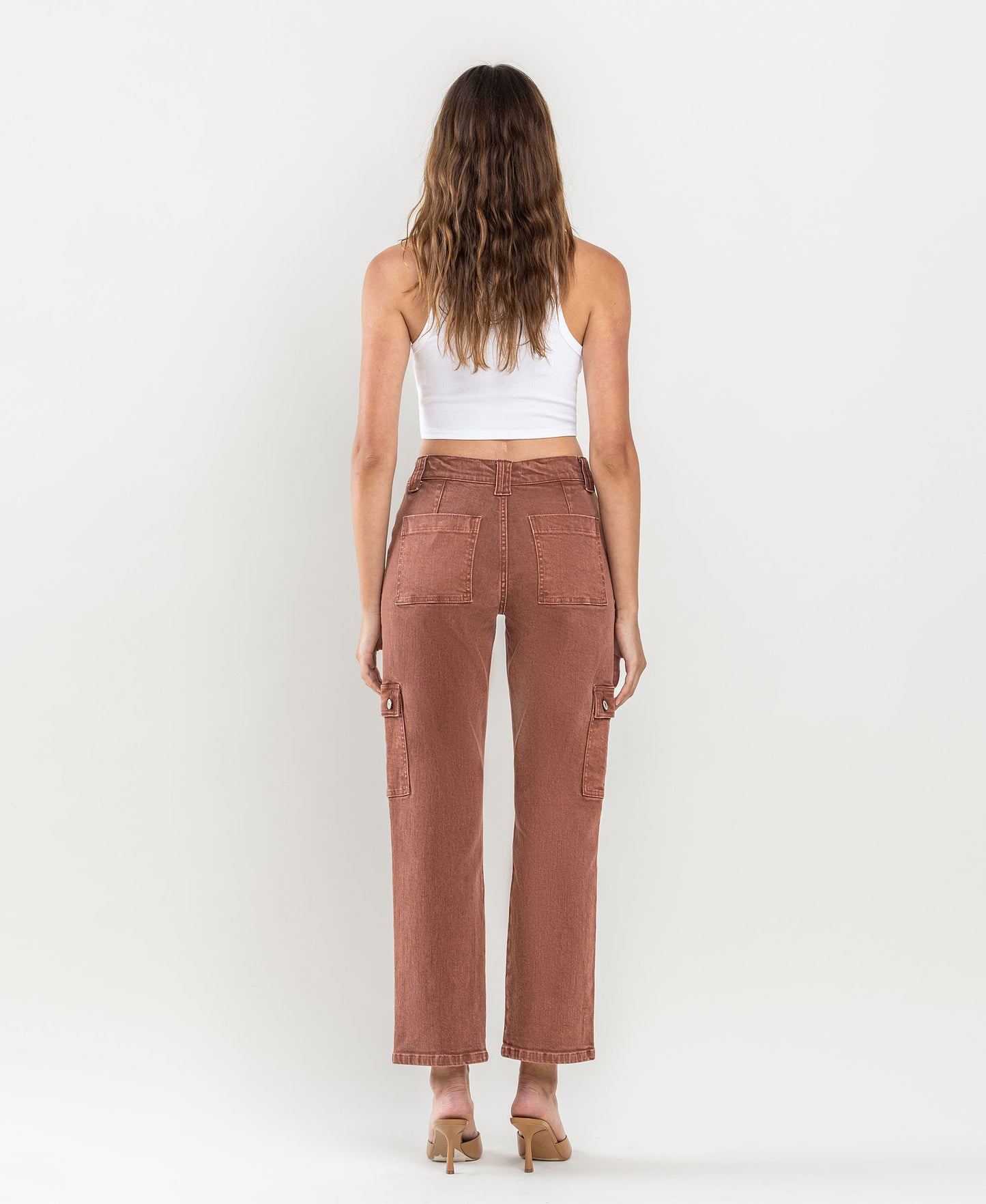 Back product images of Red Brick - High Rise Straight Jeans