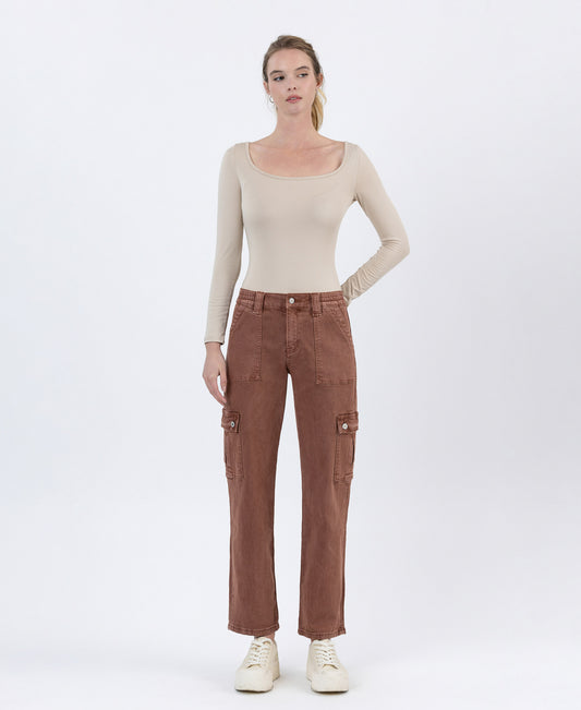 Front product images of Red Brick - High Rise Straight Jeans