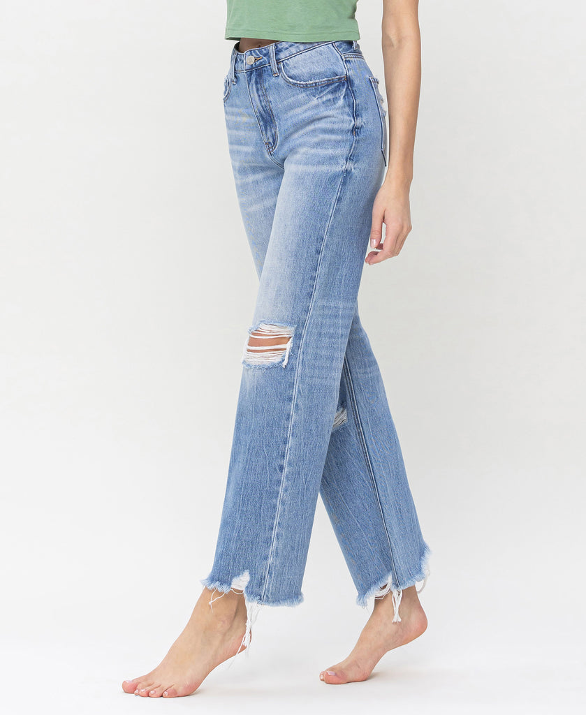 Left 45 degrees product image of Redeem - Super High Rise 90s Vintage Crop Flare Jeans