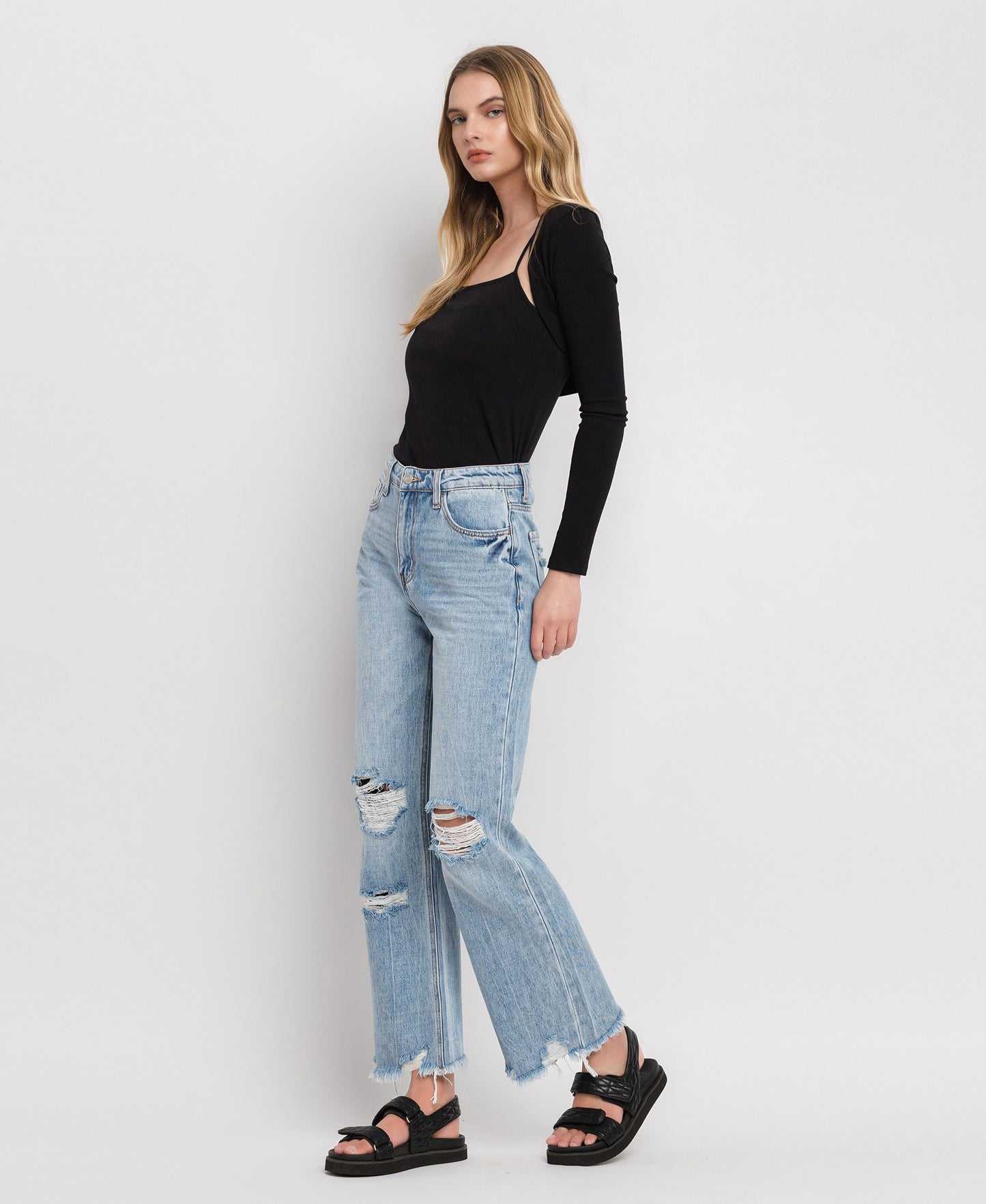 Left 45 degrees product image of Redeem - Super High Rise 90s Vintage Flare Jeans