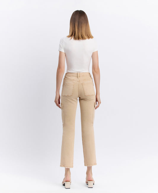 Back product images of Instructive - High Rise Relaxed Straight Cargo Jeans