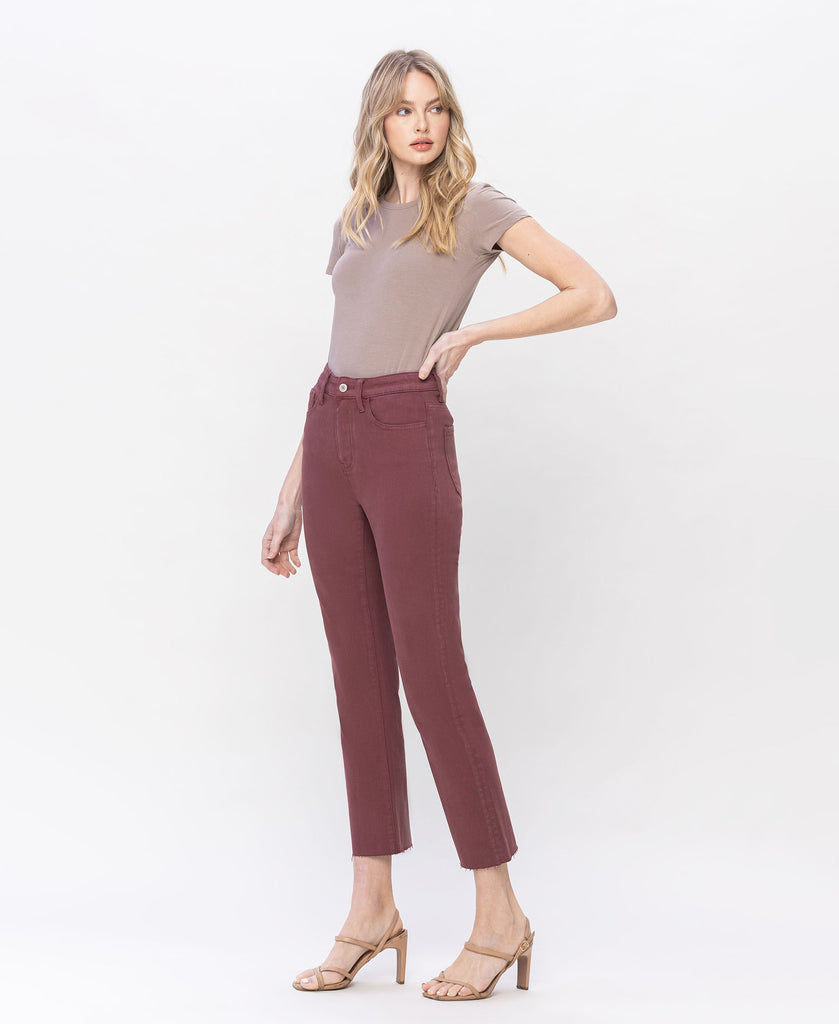 Left 45 degrees product image of Elegantly - High Rise Slim Straight Jeans