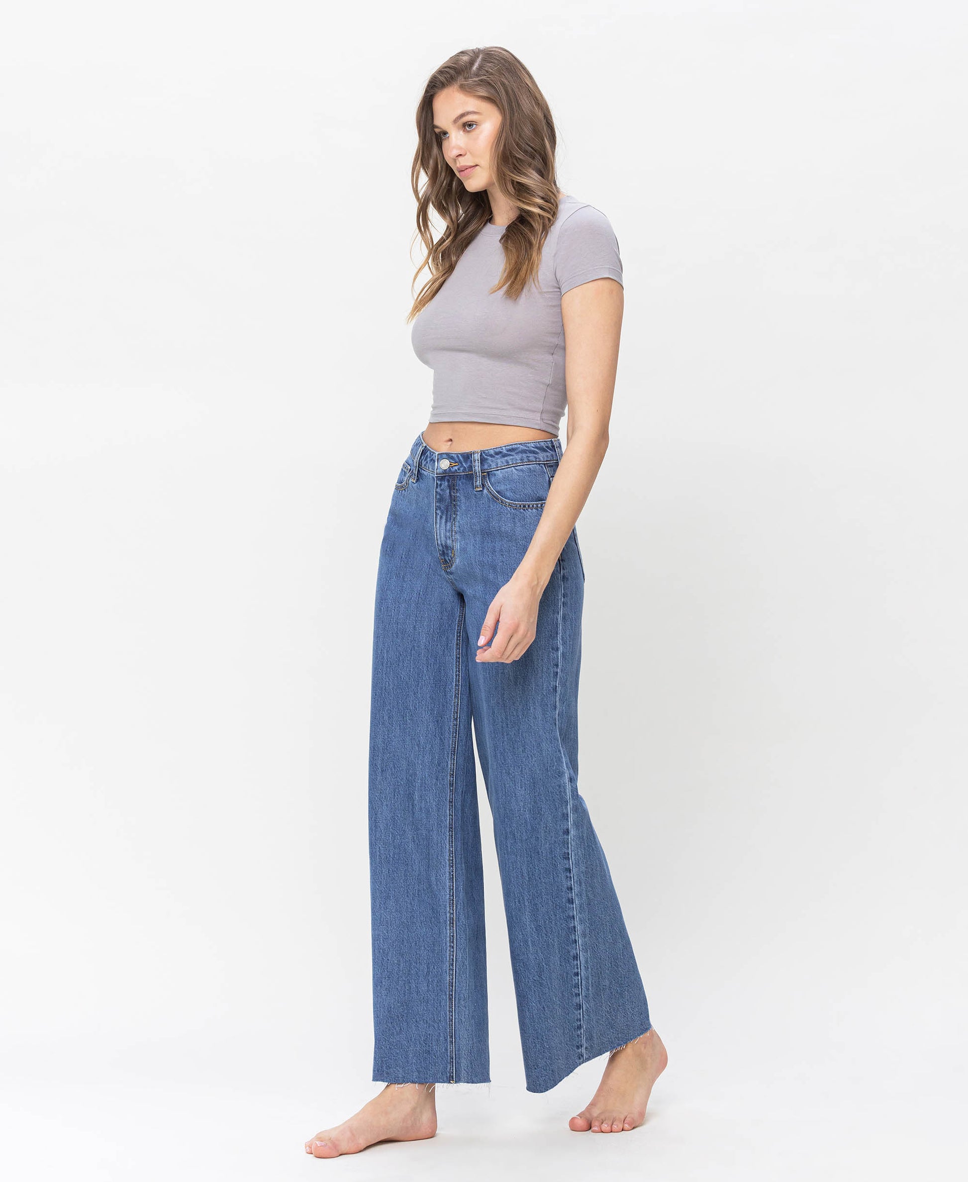 Left 45 degrees product image of Phenomenal - High Rise Wide Leg Jeans