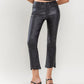 Front product images of Jet Black - High Rise Coated Crop Flare Jeans