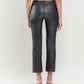 Back product images of Jet Black - High Rise Coated Crop Flare Jeans