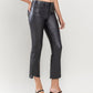 Right 45 degrees product image of Jet Black - High Rise Coated Crop Flare Jeans