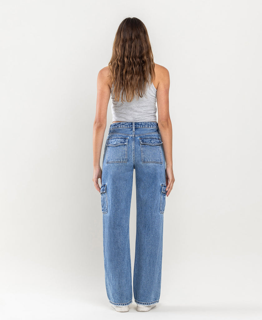 High Rise Cargo Wide Leg Jeans