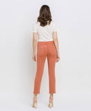 Back product images of Copper Brown - High Rise Cropped Slim Straight Jeans