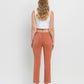 Back product images of Copper Brown - High Rise Crop Slim Straight Jeans