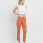 Right 45 degrees product image of Copper Brown - High Rise Crop Slim Straight Jeans