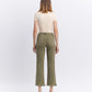 Back product images of Deep Lichen Green - High Rise Raw Cropped Straight Jeans