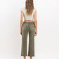 Back product images of Deep Lichen Green - High Rise Raw Cropped Straight Jeans