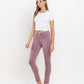 Left side product images of Wistful Mauve - High Rise Ankle Skinny Jeans