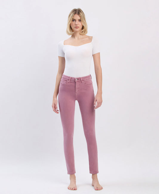 Front product images of Wistful Mauve - High Rise Ankle Skinny Jeans