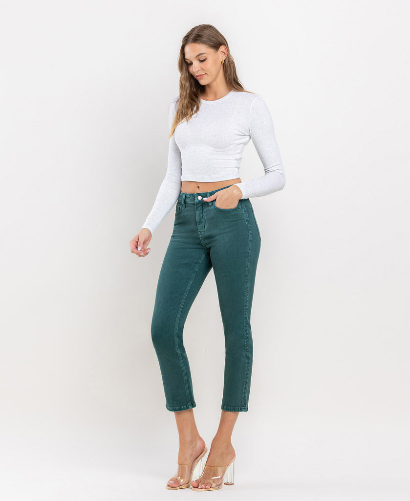 Left 45 degrees product image of Balsam - High Rise Crop Slim Straight Jeans