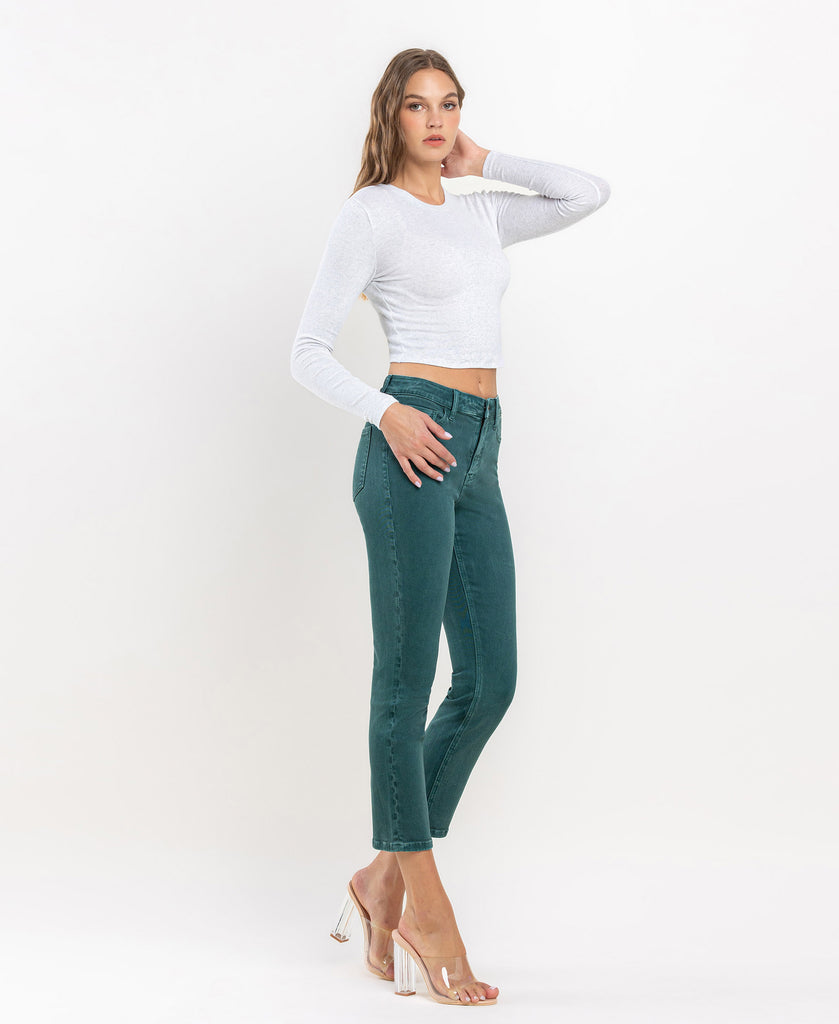 Right 45 degrees product image of Balsam - High Rise Crop Slim Straight Jeans