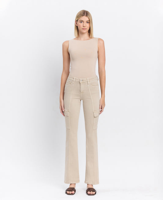 Front product images of Peyote - Mid Rise Cargo Bootcut Jeans