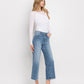 Right 45 degrees product image of Moonflower - Super High Rise Raw Hem Wide Leg Jeans