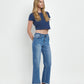 Diligently - High Rise Ankle Slim Wide Leg Jeans