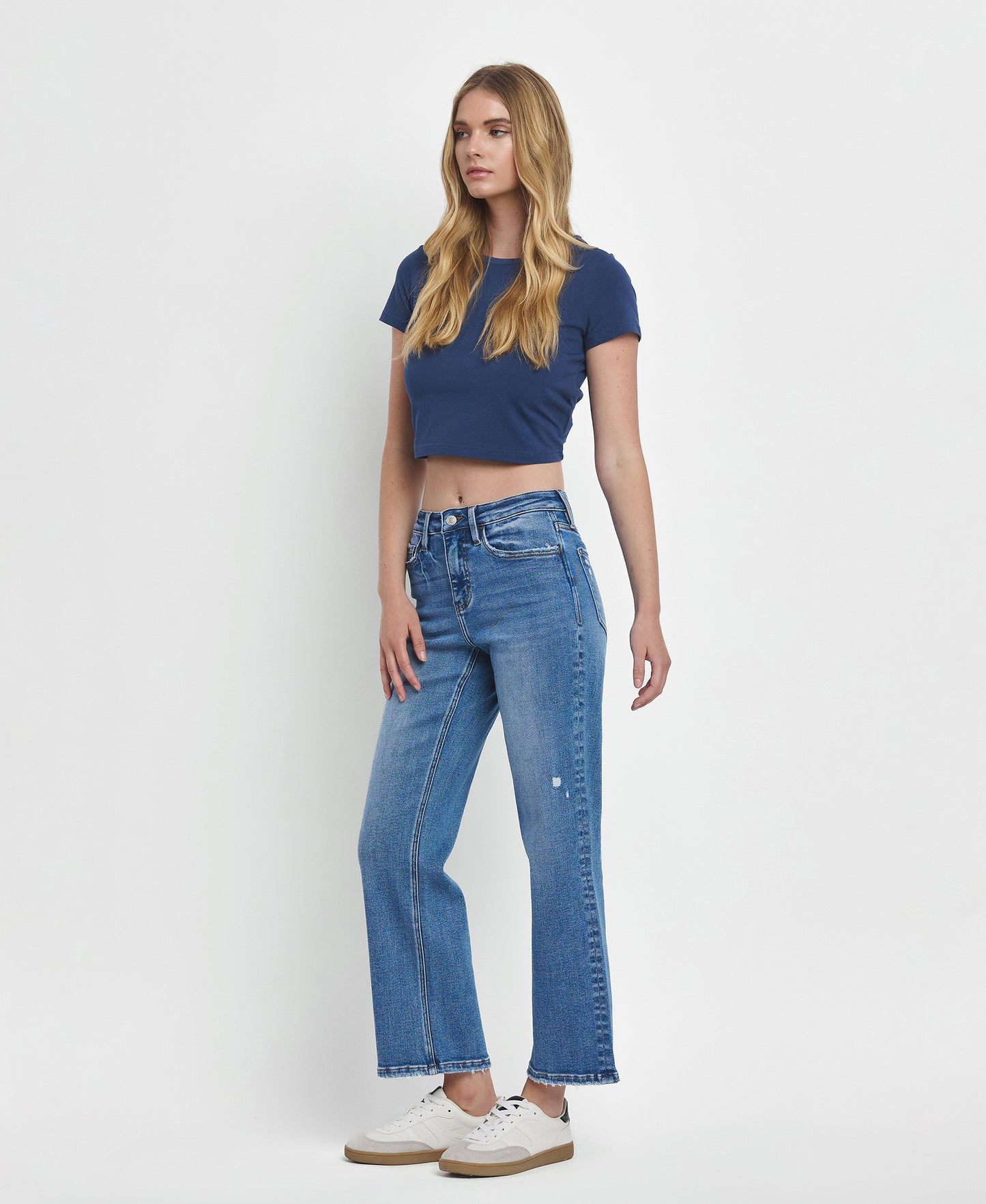 Diligently - High Rise Ankle Slim Wide Leg Jeans