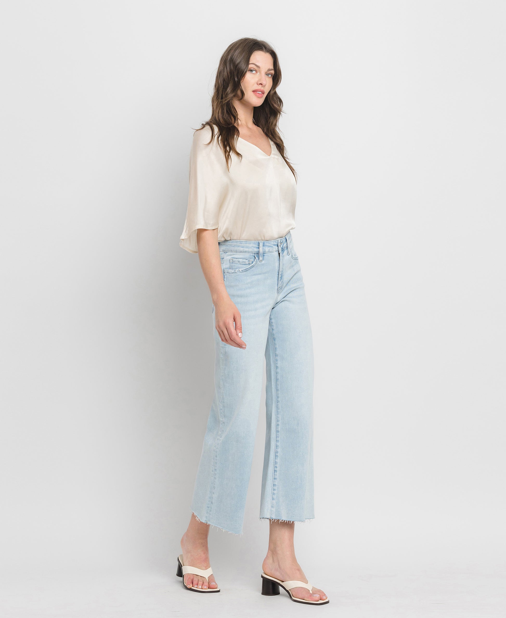 Right 45 degrees product image of Advantages - High Rise Wide Leg Jeans