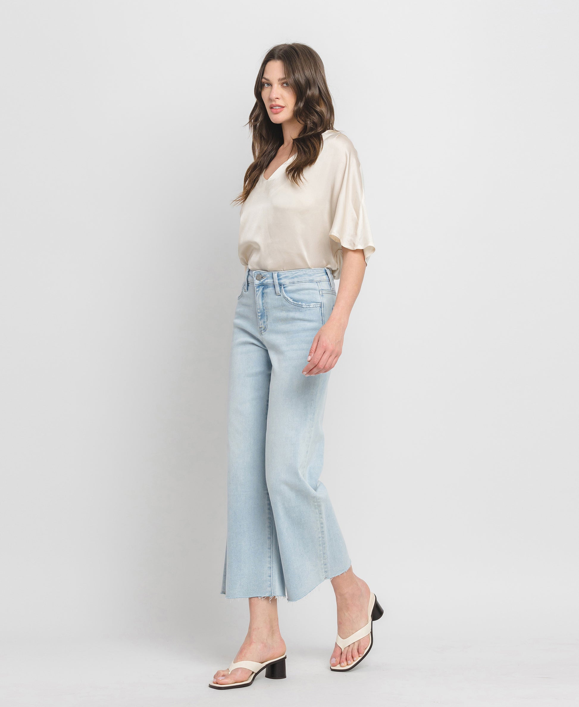 Left 45 degrees product image of Advantages - High Rise Wide Leg Jeans