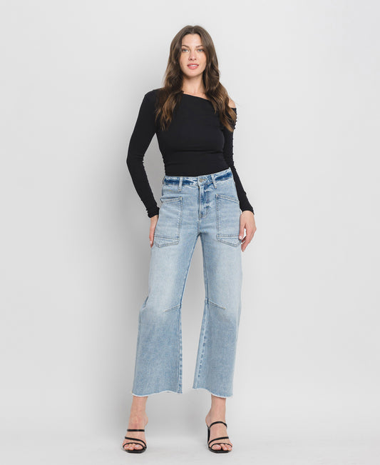 Front product images of Heroine - Super High Rise Crop Barrel Jeans