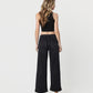 Back product images of Black - High Rise Cuffed Baggy Wide Leg Jeans