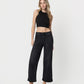 Front product images of Black - High Rise Cuffed Baggy Wide Leg Jeans