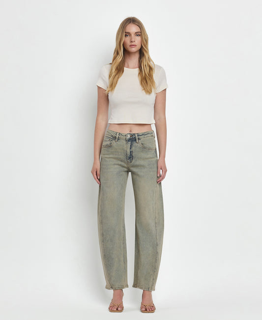 Front product images of Free Spirit - Super High Rise Barrel Jeans