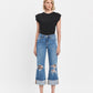 Front product images of Attendant - High Rise Cuffed Crop Wide Leg Jeans