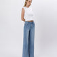 Right 45 degrees product image of Enthuse - High Rise Seam Detail Palazzo Jeans