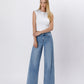 Front product images of Enthuse - High Rise Seam Detail Palazzo Jeans