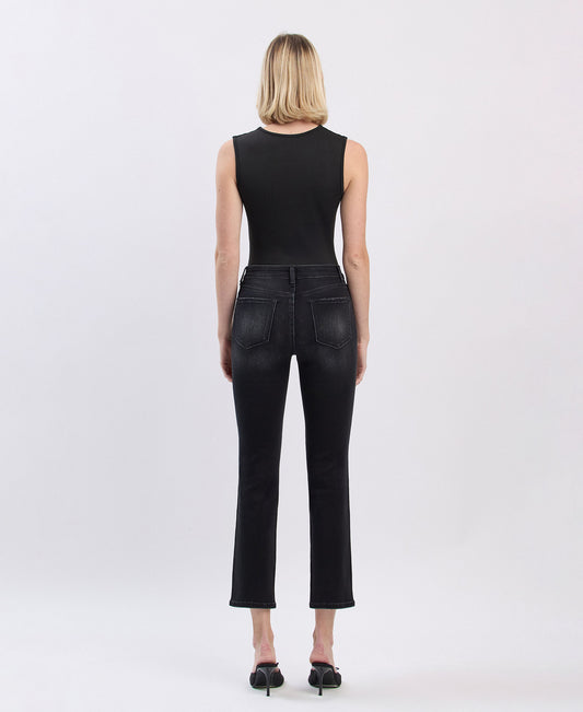 Back product images of Black - High Rise Ankle Slim Straight Jeans