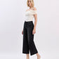 Left 45 degrees product image of Black - High Rise Clean Cut Hem Crop Slim Wide Leg Jeans