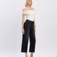 Right 45 degrees product image of Black - High Rise Clean Cut Hem Crop Slim Wide Leg Jeans