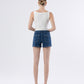 Back product images of Sugar - High Rise Trouser Hem Utility Denim Shorts