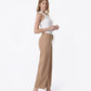 Right side product images of Warm Taupe - High Rise Elastic WB Drawstring Wide Barrel Jeans