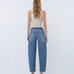 Back product images of Upstanding - High Rise Elastic Waistband Wide Barrel Jeans