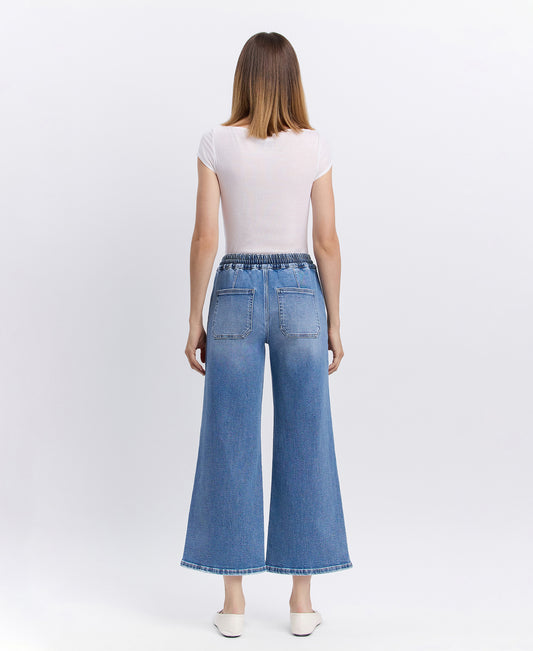 Back product images of Reassure - High Rise Drawstring Wide Leg Jeans
