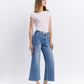 Right 45 degrees product image of Reassure - High Rise Drawstring Wide Leg Jeans