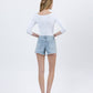 Back product images of Prowess - High Rise Distressed Studded Denim Shorts