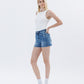 Left 45 degrees product image of Successes - High Rise Raw Hem Denim Shorts
