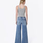 Back product images of Matchless - High Rise Raw Hem Ankle Wide Leg Jeans