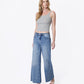 Left 45 degrees product image of Matchless - High Rise Raw Hem Ankle Wide Leg Jeans