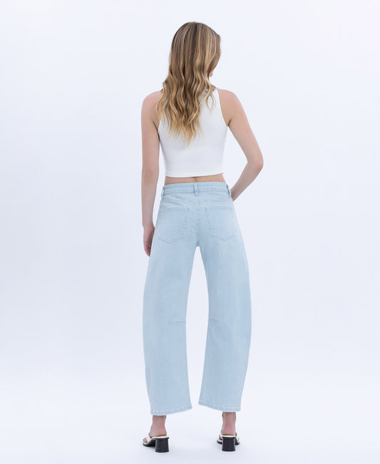 Back product images of Stripe - Super High Rise Striped Barrel Jeans
