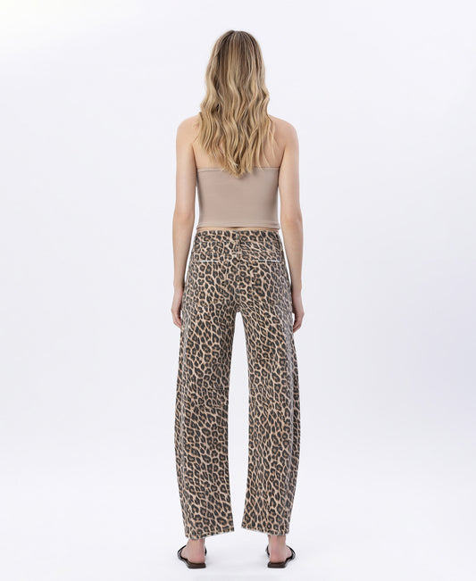 Back product images of Leopard - High Rise Leopard Print Barrel Jeans