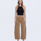 Front product images of Khaki - High Rise Corduroy Barrel Jeans